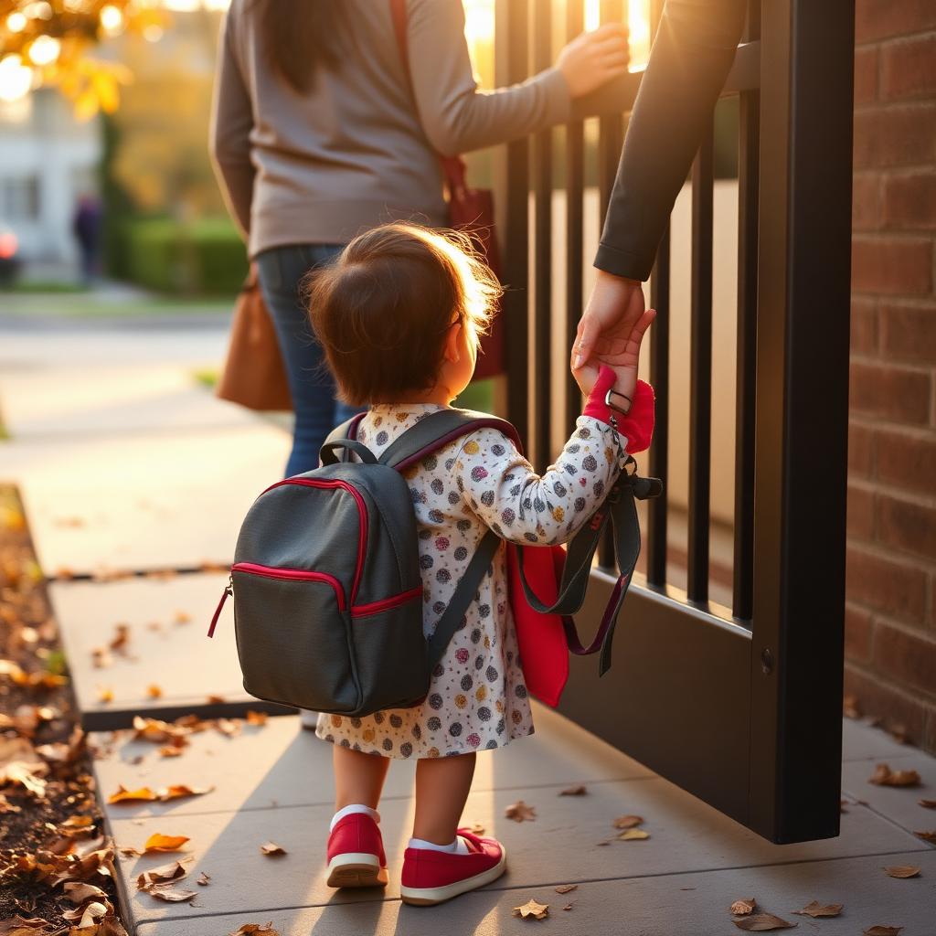 A child on her first day of school